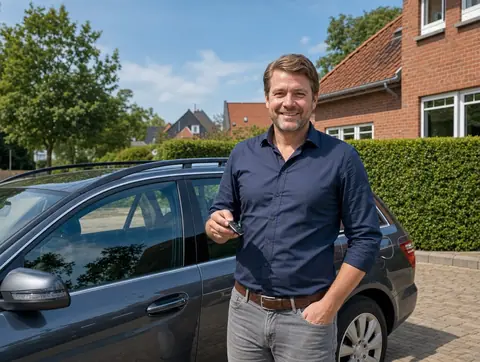 Verkäufer aus Maintal mit dem verkauften Fahrzeug